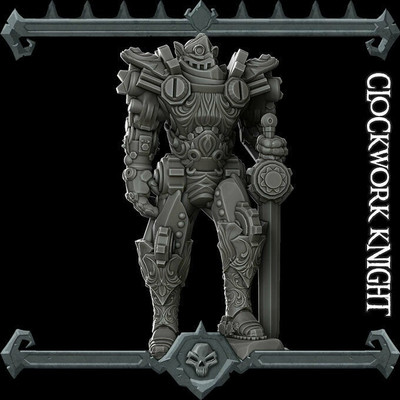 CLOCKWORK KNIGHT Construct Resin 3D Printed Fantasy Miniature D&D Tabletop RPG