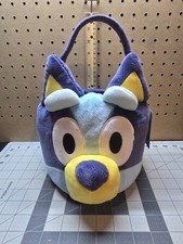 Bluey Cartoon Basket Bucket Bag Easter Halloween Costume Blue Inner Lining