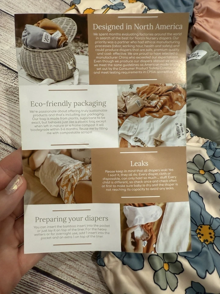 Nora's Nursery 7 Paños Delilah Florales Forro de Bambú Bolsa Húmeda C3 Foto 2 de 4