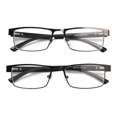 4 PK Mens Rectangular Blue Light Blocking Reading Glasses Spring Hinge Readers