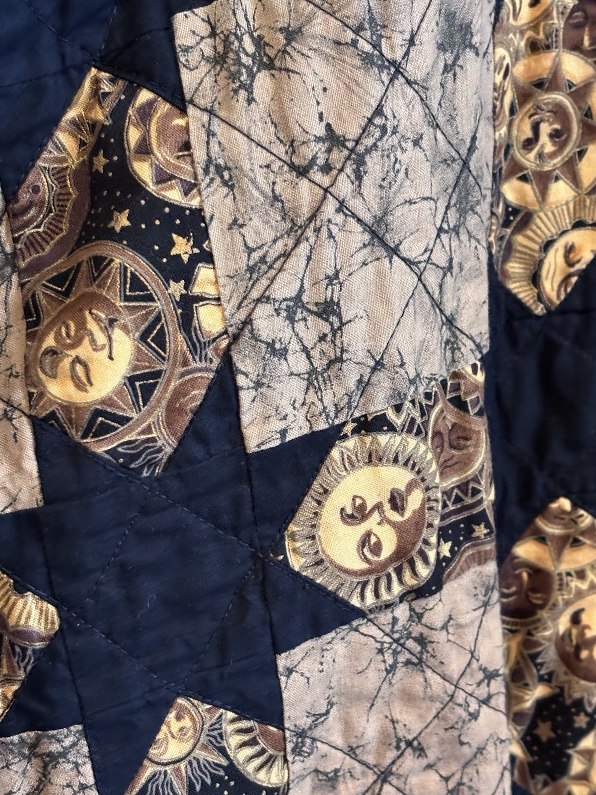 Patchwork Quilt Star Bomber Jacket Plaid Sleeve S… - image 2