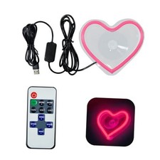 1 PC Heart Shaped Neon Sign, Car Window Ambient Light, USB Powered LED 1PC Pink