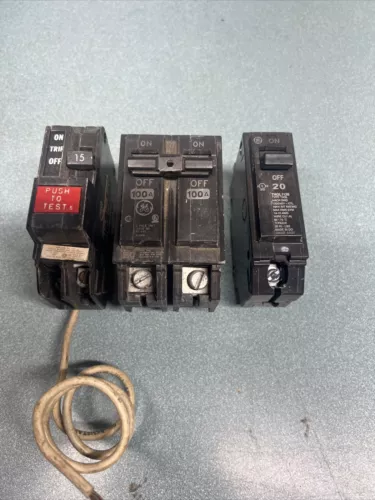 GE 100A Circuit Breaker RT-693, THQL-GFCI 15A, THQL 1120 20A