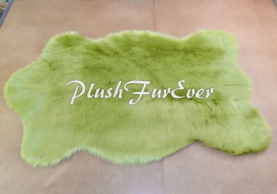 Olive Green Sheep Furry Nursery Rug 3' x 5'  888 