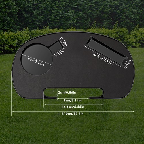 Folding Chair Clip On Side Table Cup Drink Holder Phone Holder Slot Snack Tray - Picture 3 of 13