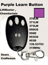 Liftmaster Craftsman Garage Door Opener Mini Remote Part For Purple Learn Button