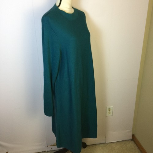 Vestido Suéter J. Jill Midi Shift 1X Mujer Plus Tejido Verde Azulado Manga Larga Cuello Redondo - Imagen 13 de 16