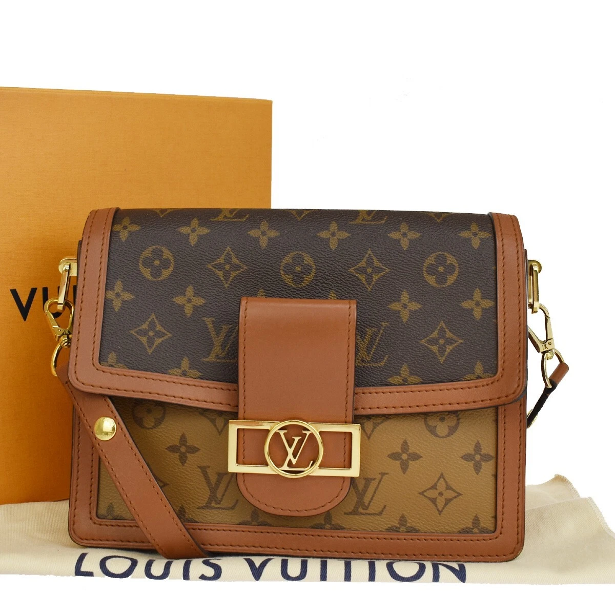 Louis Vuitton LV Dauphine MM Monogram Reverse Shoulder Bag Handbag