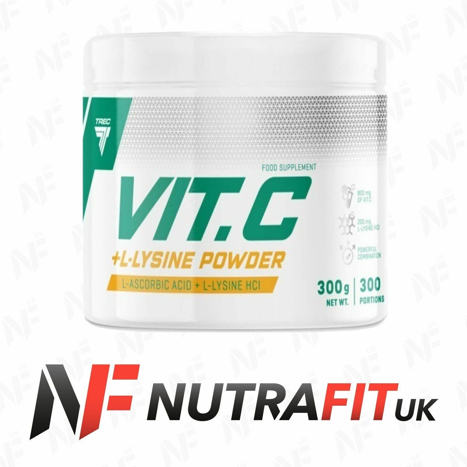 TREC NUTRITION VIT C L-LYSINE vitamin C lysine powder ascorbic acid antioxidant