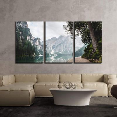 Wall26 - Landscape with Mountain and Lake - Canvas Wall Art - 16"x24"x3 ...