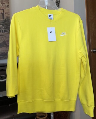 Authentic Nike Sportswear Men's Club Fleece (Yellow /White) - Size X-Small