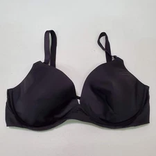 Warners Women Bra 38D Black Underwire Smooth Lined Adjustable Straps