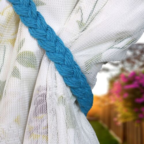 2pcs Curtain & Voile Rope Tiebacks Handmade Cotton Braided Tie Back Holdbacks - Picture 18 of 36