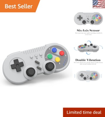 Advanced Wireless Gamepad - SNES Style with Turbo, Vibration and Motion Controls