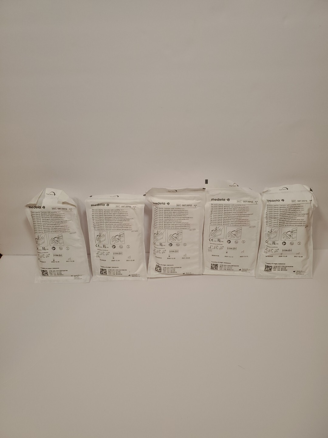Lot Of 5---Medela Invia Liberty Canister With Solidifier 0.3l Exp December 2026