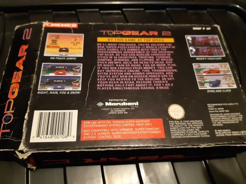 Super Nintendo Game, Top Gear 2 complete but worn - Picture 2 of 5