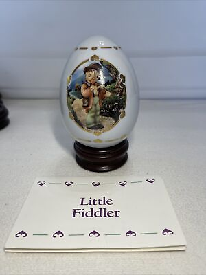 #ad 1994 M.J. Hummel Porcelain Egg Collection: quot;Little Fiddlerquot; The Danbury Mint $16.99