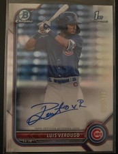 2022 Bowman Chrome Luis Verdugo 1st Refractor Prospect Auto #'d 370/499 Cubs
