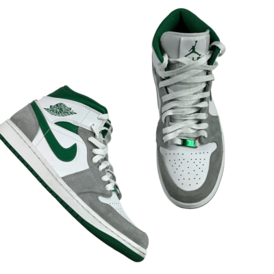 Nike Air Jordan 1 Mid SE White Pine Green Smoke Grey Size 8