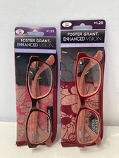 foster grant enhanced vision reading glasses 125 2 pair new with tags