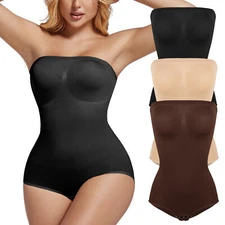 Womens Strapless Tummy Control Shapewear Bodysuit Shaping Body Shaper Tube Tops