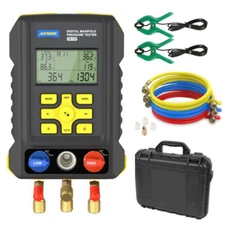 Digital Refrigeration HVAC Manifold Gauge Meter Temp Leak Tester 93 Refrigerants
