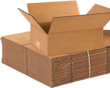 Shipping Boxes Flat 12"L X 9"W X 4"H, 25-Pack  Corrugated Cardboard Box for Pac