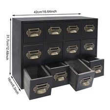Drawers Storage Cabinet Desktop 12 Drawer Organizer Wooden Medicine Cabinet NEW