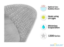 Sun2Solar 1200 Series Oval Clear Swimming Pool Solar Cover Heater - Choose Size