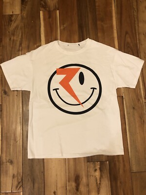 Men s Graphic Tee, Size L, White, Raw X