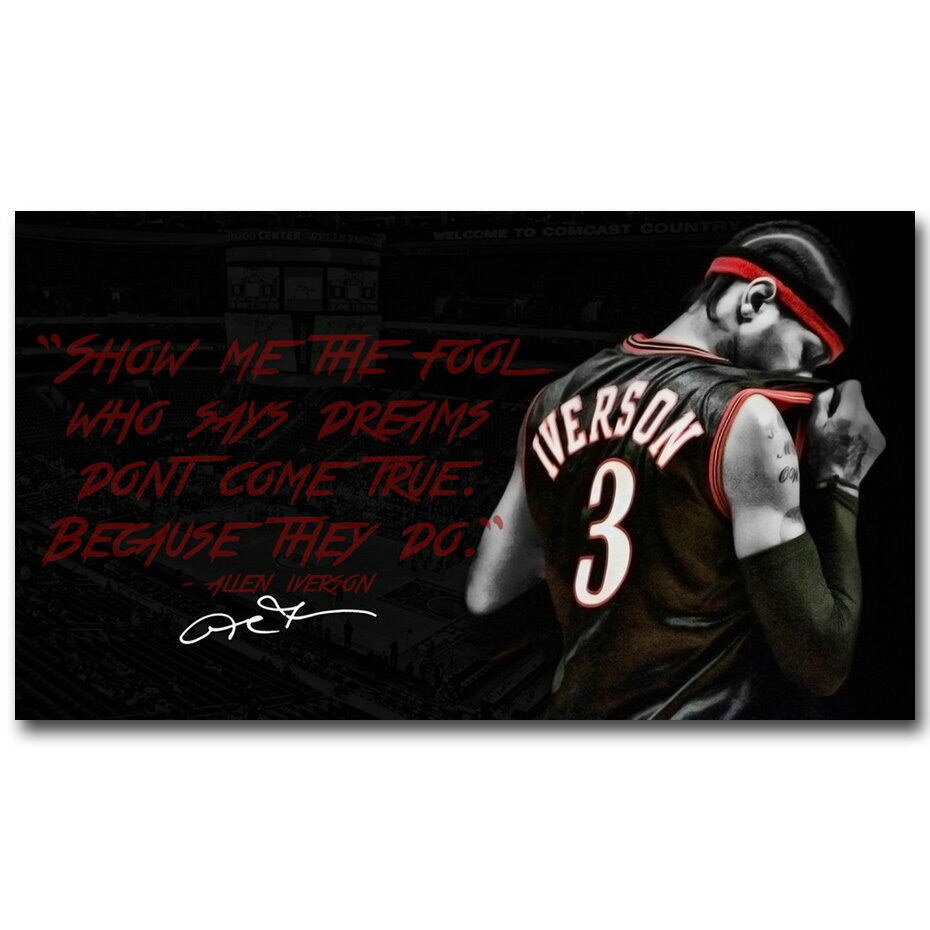 BAOGELI Allen Iverson Poster Basketball Art Canvas Bedroom Wall