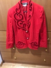 blazer vintage sartoriale bottoni gioiellò collo ricamato tg 46 marca Atelier
