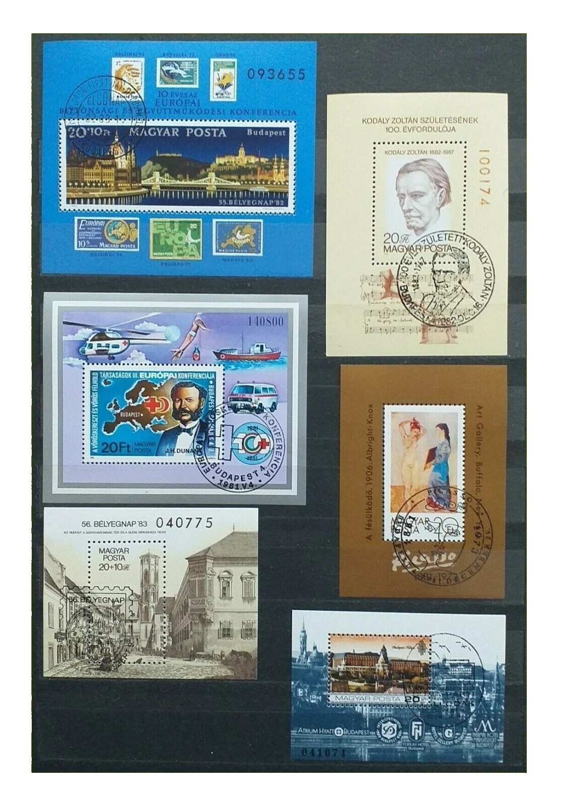 Bloques de estampillas húngaro usado
