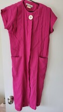 Alison Peters Women Ladies Size Small Pink Dress Button Long Style Cute Retro