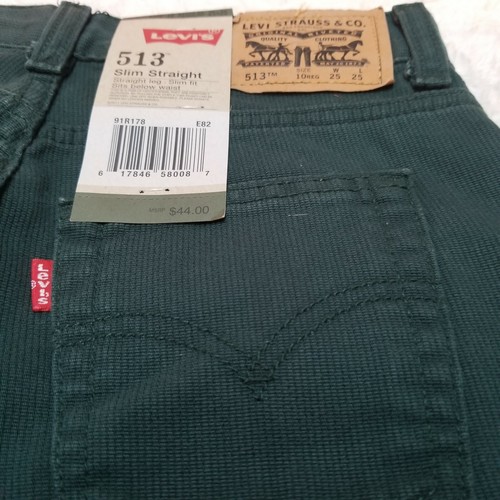 New Levi's Boys 513 Bedford Corduroy Pants Sz 10 25x25 Slim Fit Straight Leg $44 - Picture 4 of 7