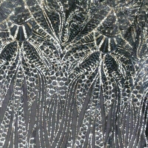 Pailletten Netz Bestickt Stoff Tüll Voile Hochzeit Ball Kleid Kostüm Glänzend - Bild 6 von 19