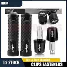 Black Grip Handle bar Balanced Plug slider End Cap Cover For Kawasaki NINJA ZX6R