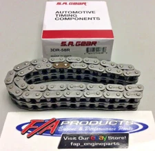 Small Block Chevy Race .250" Roller ROLON 58 Link Timing Chain S.A. GEAR 3DR58-R