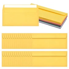 60 Pack Mixed Color #10 Business Envelopes, Letter Size Envelopes