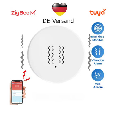 Tuya Zigbee Vibrationssensor & Neigung Smart App Steuerung für Alexa/Google