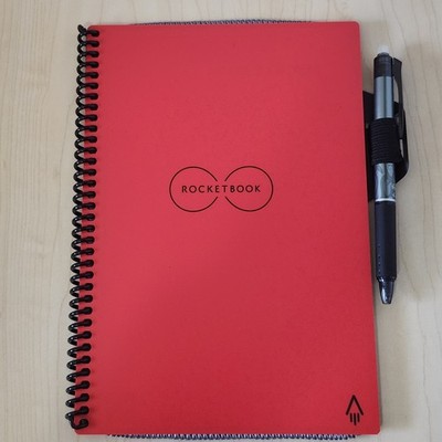 Rocketbook Everlast Reusable Smart Notebook Red + Pilot Pen & Case Bundle