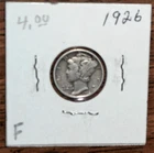 1926  SILVER MERCURY DIME - GRADES "FINE"