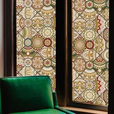 Privacy Decorative Window Film for Home Non-Adhesive Frosted Static Cling Bathro