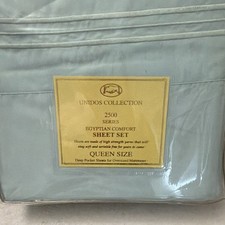 Unidos Collection Egyptian Comfort 2500 Queen Cotton Sheet Set Deep Pocket Blue