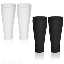 2 Pairs Soccer Shin Guard Socks Breathable Soccer Shin Guard Sleeves with Pocket