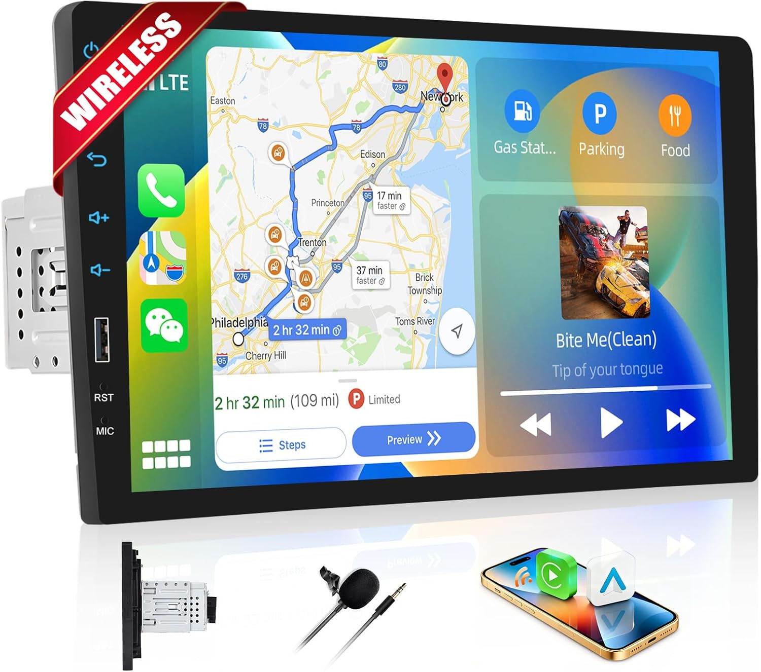 Autoradio Wireless CarPlay 1 DIN - Android Auto e Bluetooth per Auto