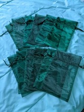 Pack of 12 New Emerald Green Gift Bags Organza Drawstring 10X6  Jewelry Wedding