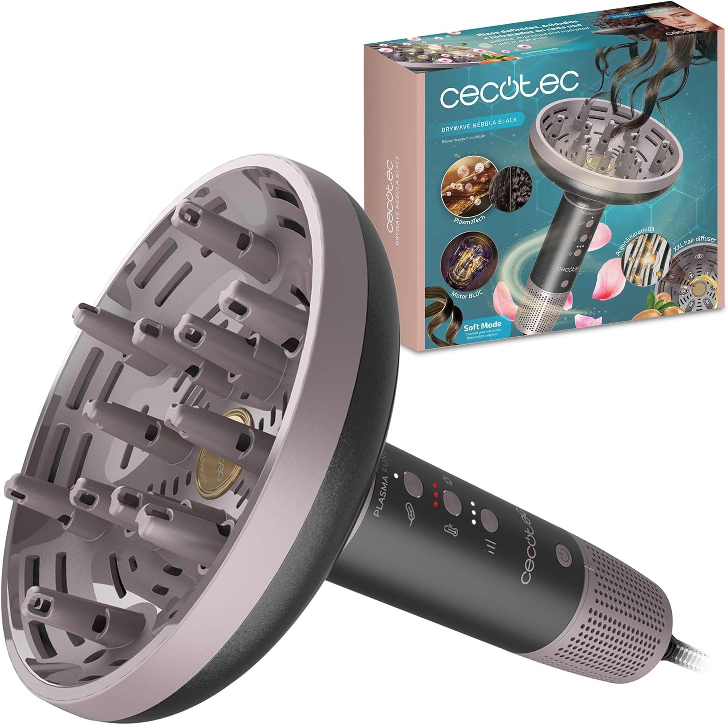 Cecotec Drywave Nébula Black: Il Phon Diffusore XXL per Ricci Perfetti