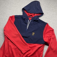 Zero Restriction Soft Tko Golf Hoodie Mens Large Red Blue Performance Pullover Zero Restriction Soft Tko Golf Hoodie Mens Large Red Blue Performance Pullover