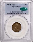 1909-S VDB Lincoln Wheat Cent PCGS VF30 CAC - Very Original!